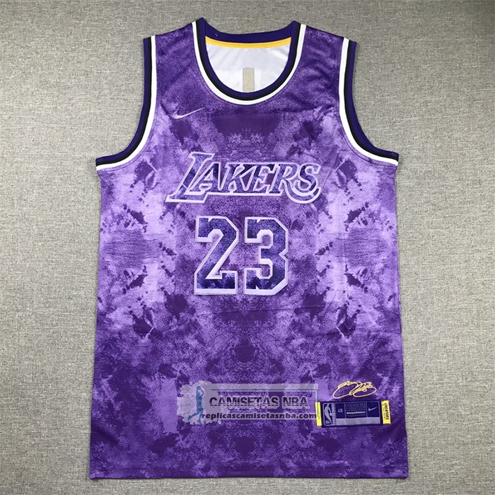 Camiseta Los Angeles Lakers LeBron James NO 23 Select Series 2023 Violeta